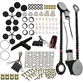Universal Electric Power Window Kit, Electric Window Conversion Kit Include 2 Motors 2 Switches 3 Harness and Install Accessories for 2 Door