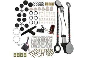 Universal Electric Power Window Kit, Electric Window Conversion Kit Include 2 Motors 2 Switches 3 Harness and Install Accesso
