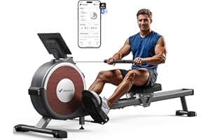 MERACH Rowing Machines for Home, Magnetic Rowing Machine with 16 Levels, Rower Machine of Quiet Resistance, Dual Slide Rail with Max 350lbs Weight Capacity, App Compatible