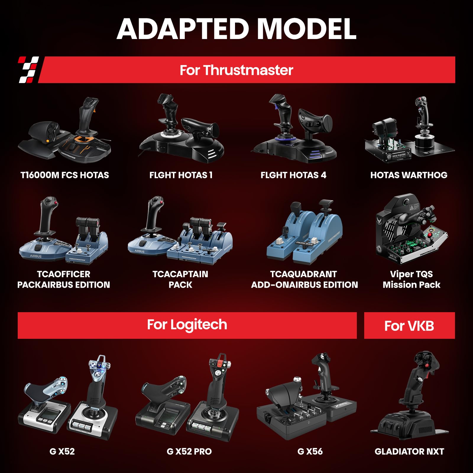 RACGTING Hotas Mount for Logitech X56,X52,X52 Pro, Throttle and Hotas Systems for Thrustmaster T Flight HOTAS,Thrustmaster T.16000M, Thrustmaster TCA,Hotas Desk Mount for The Flight Sim Game Joystick