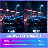 Etseinri HDMI 2.1 Cable 2M Certified 48Gbps 8K 240Hz eARC HDR Braided Cord view 3