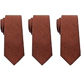 Mantieqingway Mens Ties 2.36" Cotton Skinny Ties for Men Wedding Party Solid Color Necktie