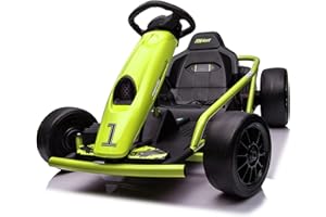 Kids Republic 24V Electric GoKart - Outdoor Racer Drifter Go Kart Drift Car for Kids and Adults with Upgraded Design (Green)