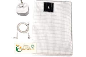 Yonwold Organic Grounding Sheet 10% Silver King for Bed Sleeping Therapy with Safest Ground Adapter and Connection Cord 76x80 INCH