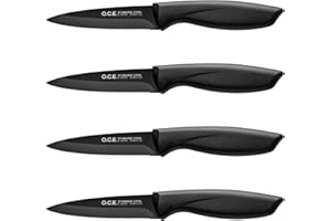 O.C.E. Paring Knife Set,Set of 4 Paring Knives with Premium Stainless Steel,3.5 Inch Paring Knife with Ergonomic Plastic Hand