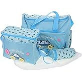 Abaodam 4-in-1 Multi-Function Diaper Bag Tote Set with Large Capacity Includes Diaper Changing Pad Durable Waterproof Oxford for Travel and Everyday Use