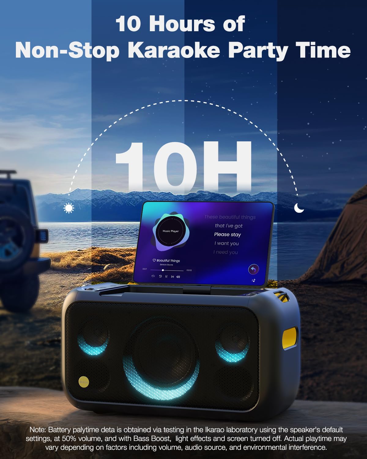 Ikarao Karaoke Machine for Adults, with Lyrics Display Built-in 13.3
