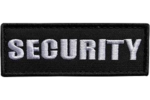 Embroidery Fabric Cloth Security Patch for Uniforms Vest and Tactical Clothing by uuKen Tactical Gear (Black and White, Regular 4"x1.4")