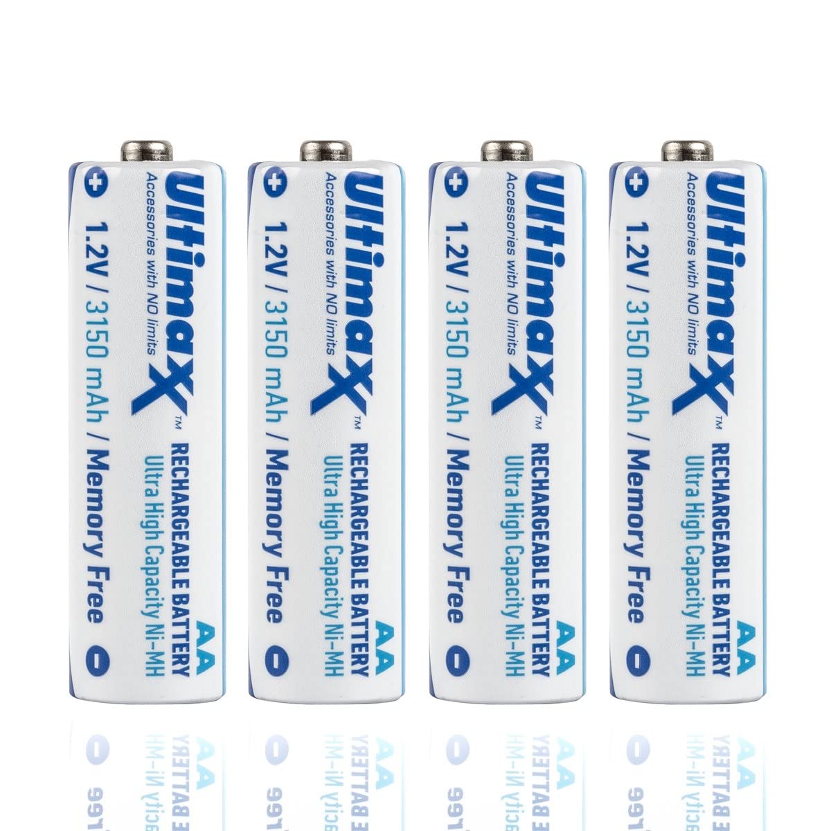 Ultimaxx 4X AA Rechargeable Batteries 3150 MAh Ultra High Capacity Ni-MH