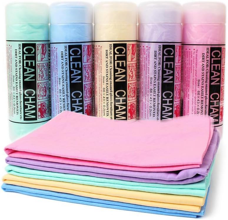 BOOMAUTO Absorber Synthetic Chamois Cloth Absorbent PVA Drying Car Shammy Towel 17'' x 25'' (Pink)