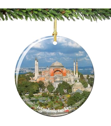 Decorazione Natalizia Weekino Istanbul - Ornamento In Ceramica 7,2 Cm - Souvenir Di Viaggio Regalo