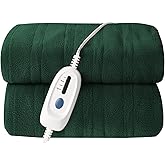 ONDAN Electric Heated Blanket Full Size 72"x84" Microplush Cover Blanket 4 Heat Settings & 10 Hours Auto Off, Cozy & Breathable, Warm All Night, Grass Green