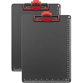 Clipboard with Pen Holder, Aluminum Frame &amp; 2-in-1 Upgraded Clip, A4 Size 12.5 x 9 Inch, Heavy Duty Portable Writing Board with Anti-Slip Backing, for Office School Classroom Doctor Coach(2 Pack)