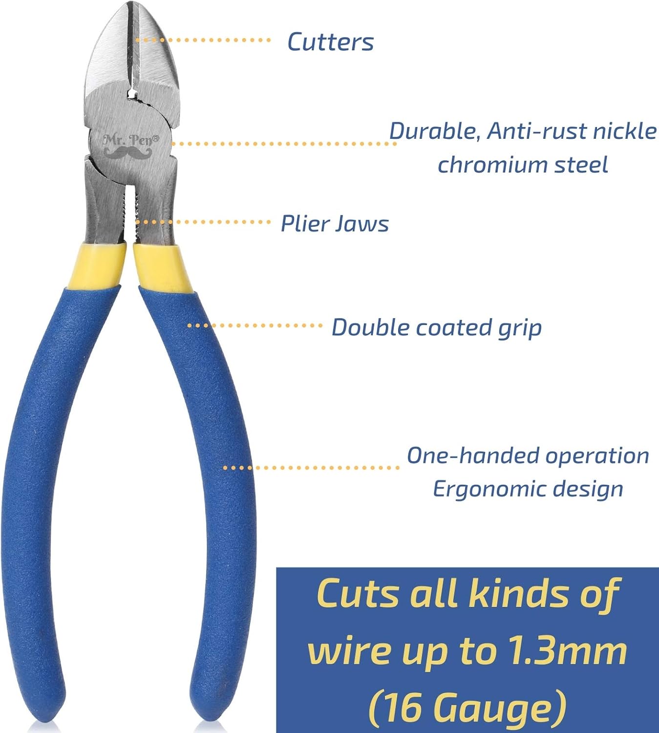 Mr. Pen- Wire Cutter, 6 Inch, Wire Cutters, Diagonal Wire Cutters, Flush Cutter, Nippers, Side Cutters, Flush Cutters, Diagonal Cutter, Cutting Pliers, Floral Wire Cutter, Wire Pliers - - 