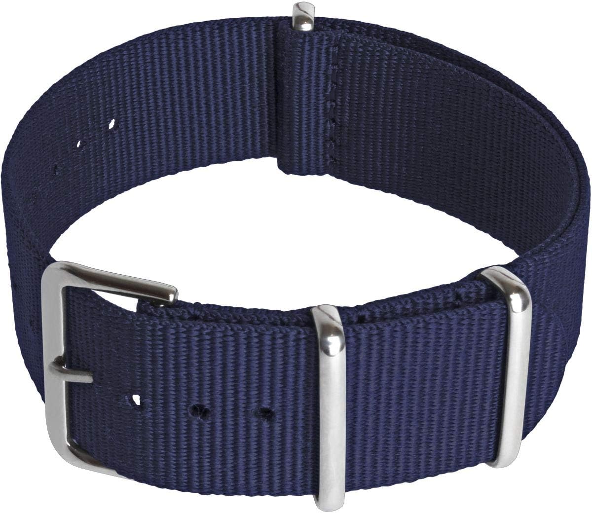 CampTeckNylon Replacement Military Watch Strap (Widths 18|20|22|24mm) with Stainless Steel Pin Buckle for Spring Bar Watches