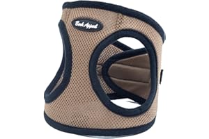 Bark Appeal Step-in Dog Harness, Mesh Step in Dog Vest Harness for Small & Medium Dogs, Non-Choking with Adjustable Heavy-Duty Buckle for Safe, Secure Fit – (Medium, Caramel Brown)