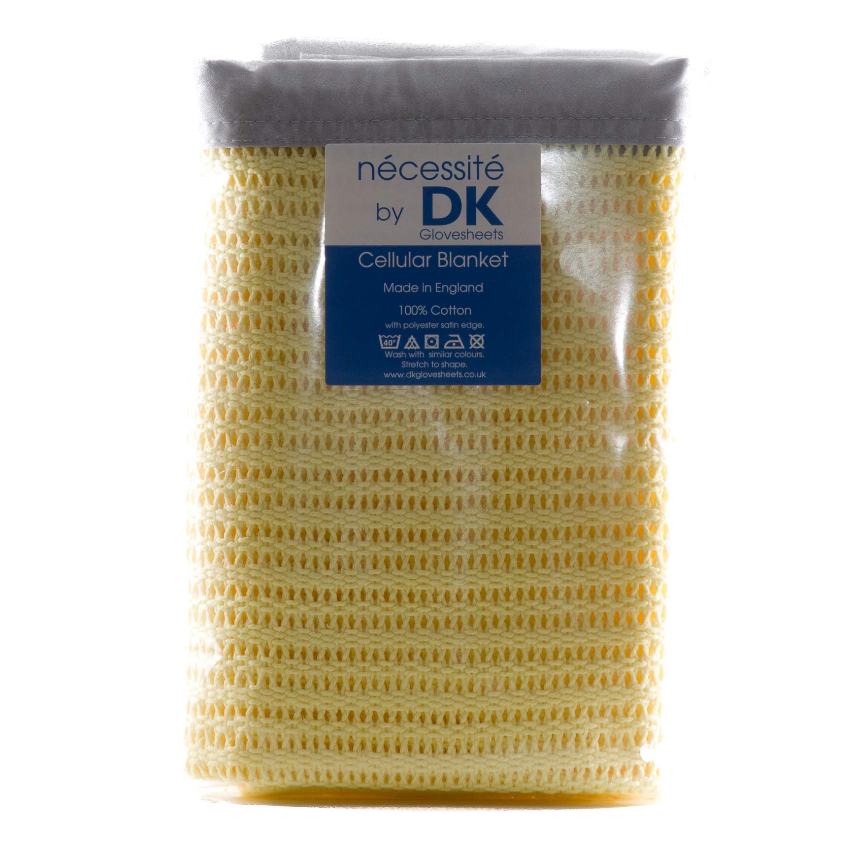 nécessité by DK, Cellular Cotton Blanket for Prams, Cribs, Moses Baskets 100x75cm (Yellow)