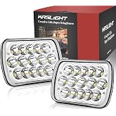 KASLIGHT H6054 LED Headlights,Pair Rectangular 5x7 7x6 LED Headlight Hi/Low Sealed Beam Replacement Headlamp Compatible with Jeep Wrangler YJ XJ Chevy Express Ford GMC Savana Toyota Pickup Truck Van