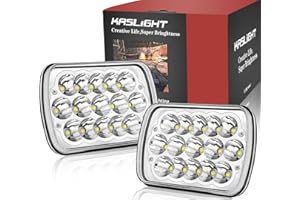 KASLIGHT H6054 LED Headlights,Pair Rectangular 5x7 7x6 LED Headlight Hi/Low Sealed Beam Replacement Headlamp Compatible with Jeep Wrangler YJ XJ Chevy Express Ford GMC Savana Toyota Pickup Truck Van