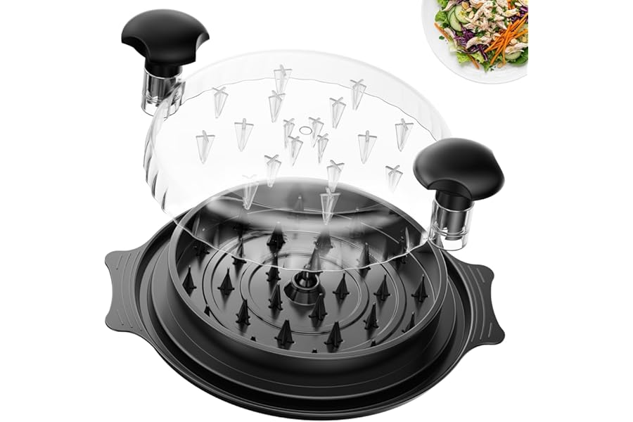 10" Chicken Shredder with Tray, Large Meat Shredder Tool Twist with Brush,BPA Free Meat Grinder, Visible Chicken Shredder Machine, Strong Anti-Slip Strip, Suitable for Pork, Beef, Chicken (Black)
