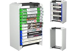 GENERAL FANTASY PS5 Game Holder Storage Tower 12 Disc Organizer - Video Game Storage Rack, Gaming Shelf Stand, Game Case Holder for PlayStation PS5 PS4 Xbox - Sturdy ABS Organizer for Desk, Room, Console Setup