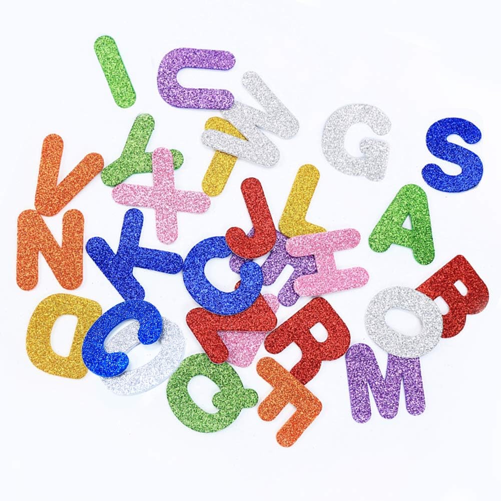 Glitter Foam Sticker,104 self English Adhesive Letter Foam Stickers