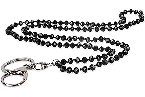 SPUNKYsoul Pretty Cute Colored Lanyard Necklace for id badge key keychain with Beads for Women