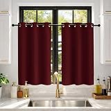 Deconovo Red Blackout Curtains 42x63in 2 Panels Eyelet Thermal Insulated view 9