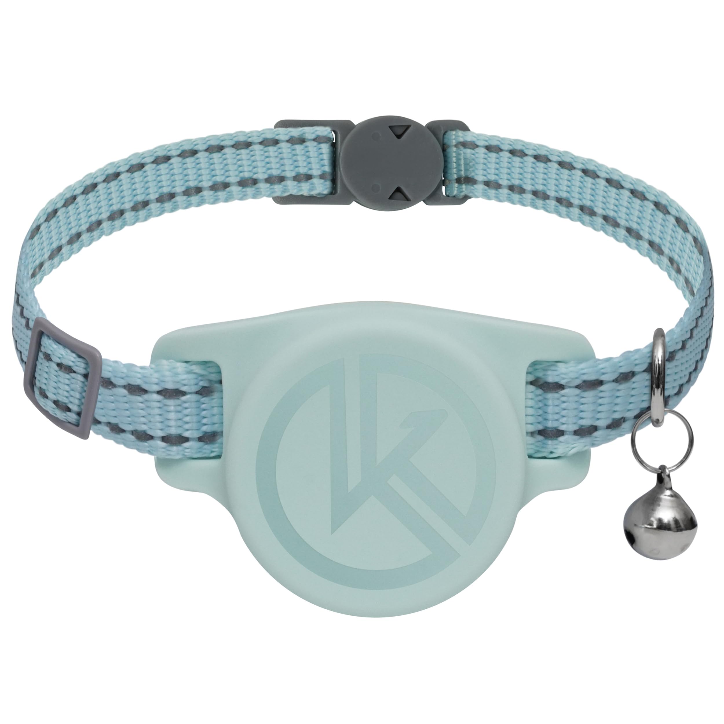 Photo 1 of Airtag Holder Cat Tracking Collar 2025 Updated Design - Breakaway, Reflective Kitten Collar with Apple Air Tag Holder and Bell for Girl Boy Cats (Blue)