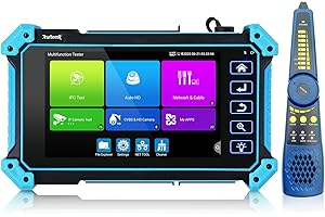 Rsrteng 8K IP Camera Tester with Cable Tracer, IPC-5100C Plus 8MP AHD CVI TVI CVBS IP Camera Test 4K HD Display Video Monitor 5inch IPS Touch Screen IPC Tester Support POE PTZ WiFi RS485 HD & VGA