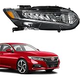 labwork Headlights HO2503187 Replacement for Honda Accord 2018 2019 2020 Projector Headlight Assembly with Halogen High Beam 33100-TVA-A01 Right Side (Passenger Side)