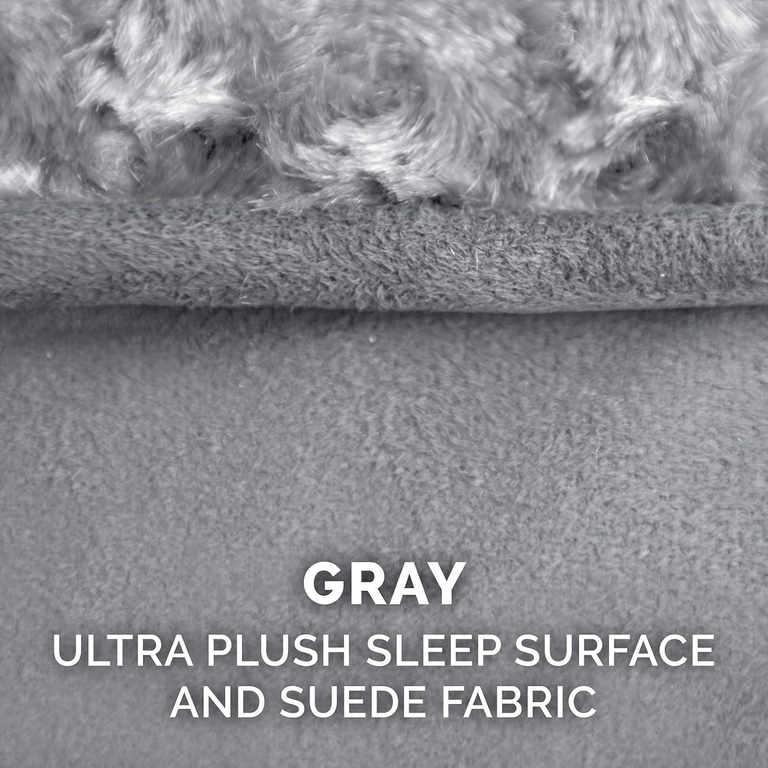 Furhaven Pet Dog Bed - Orthopedic Ultra Plush Faux Fur Ergonomic Luxe Lounger Cradle Mattress Contour Pet Bed with Removable Cover for Dogs and Cats, Gray, Jumbo : Pet Supplies