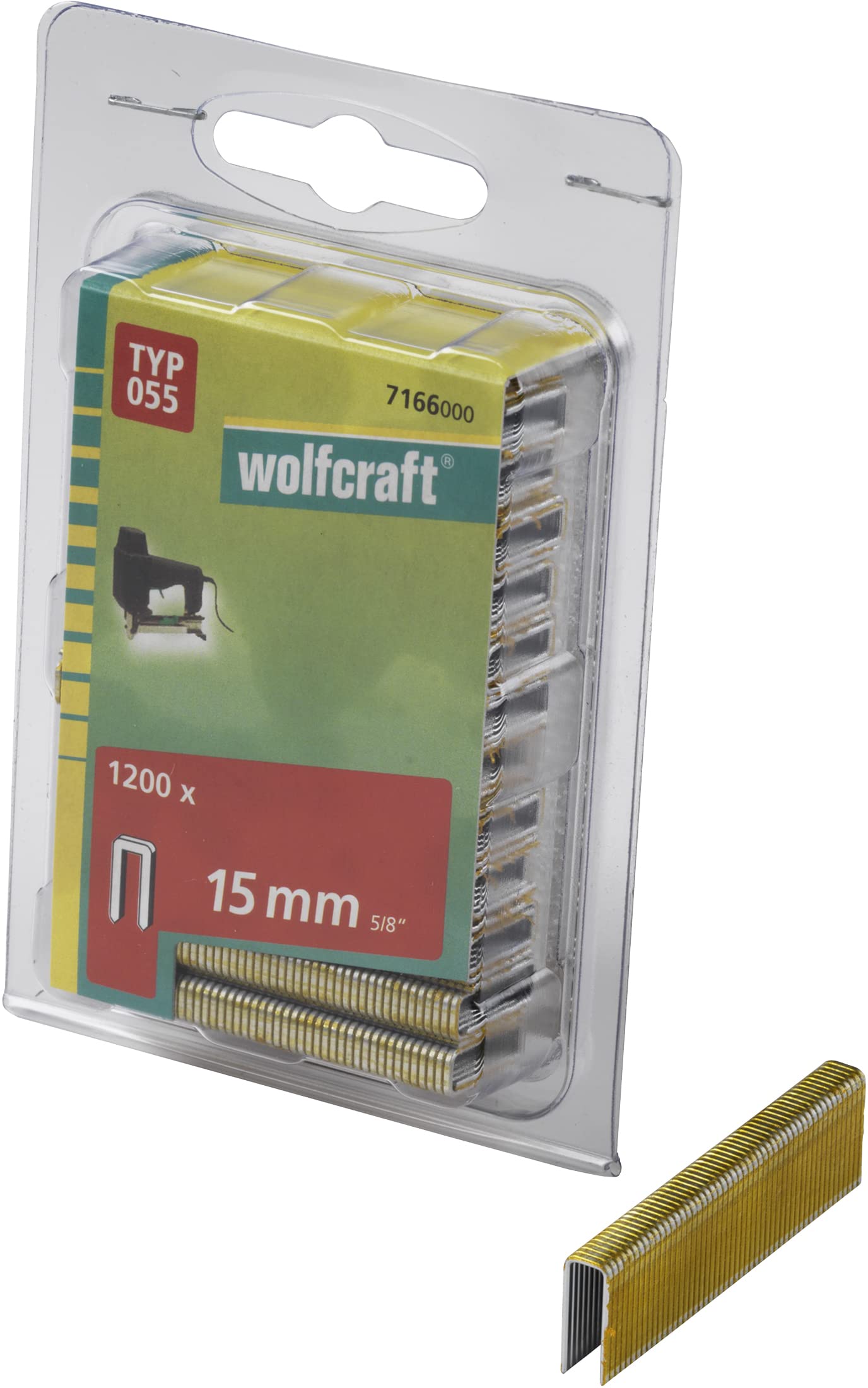 wolfcraft Narrow Back Staple, Type 055 I 7166000 I Ideal for Fastening Fabric, Textiles and Thin Strips of Wood
