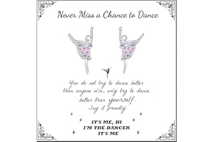 Sereney Sterling Silver Earrings for Girls, Gymnastics Earrings as Gymnastics Gifts for Girls, Drop Rainbow Dance Earring as Dance Gifts Dancer Jewelry for Her Granddaughter Daughter Nephew