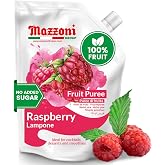 Mazzoni - Raspberry Puree, 100% Pure Raspberries, 2.2 lbs (35.2 oz) | Just Fruit, No Sugar Added, Real Fruit for Smoothies, Drinks, Cocktails, Fruit Juice, Convenient Pouch, Made in Italy