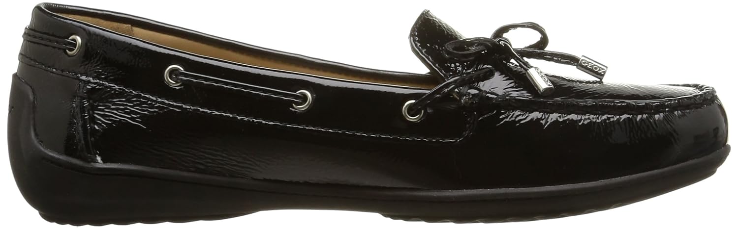 geox women's jamilah2fit6 boat shoe, black, 35 br/5 m us