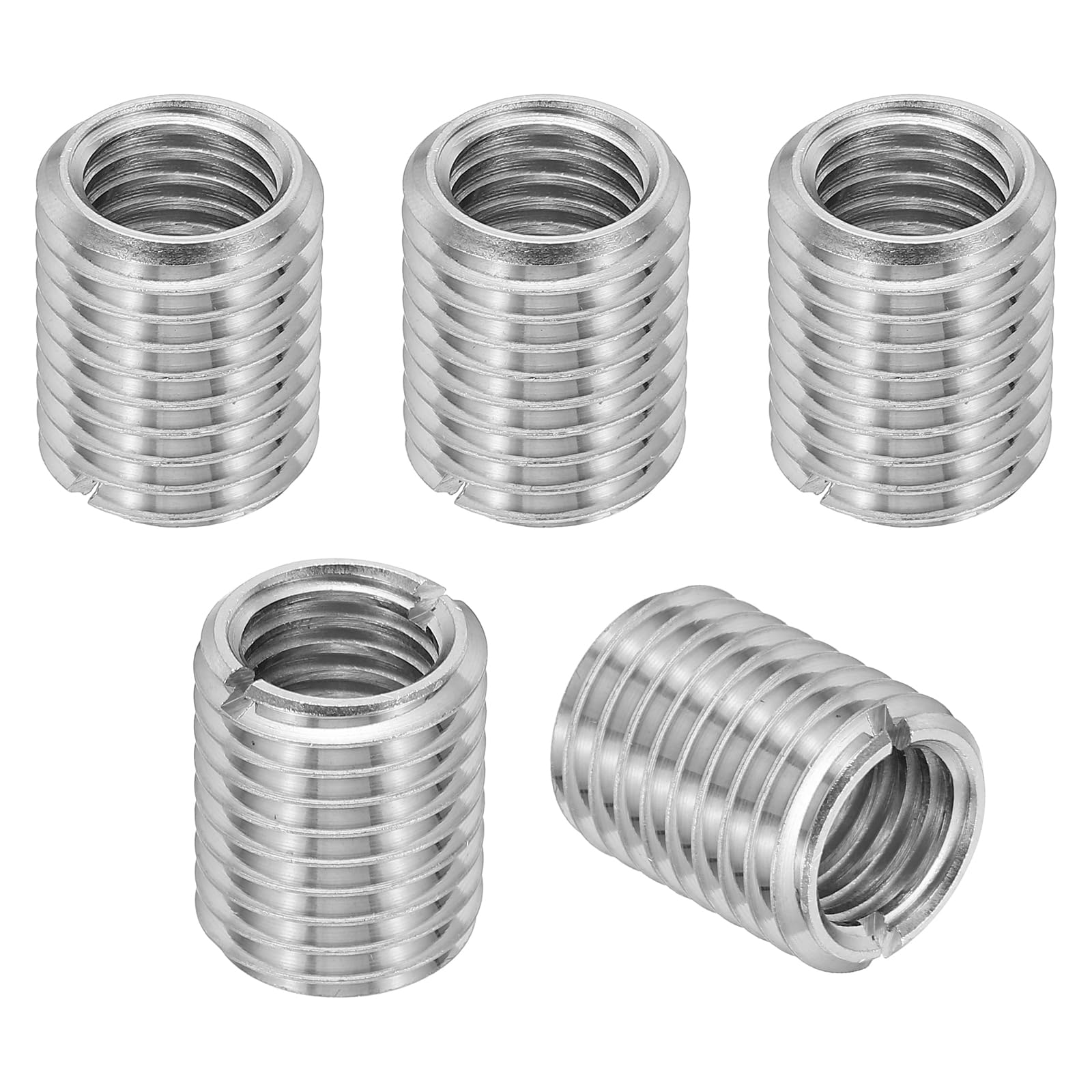 PATIKIL 316 Stainless Steel Thread Adapters Sleeve Reducing Nut, 5 Pcs M16 x 2 Male to M12 x 1.75 Female Repairing Insert Nut Screw Reducer Conversion Fastener 20mm