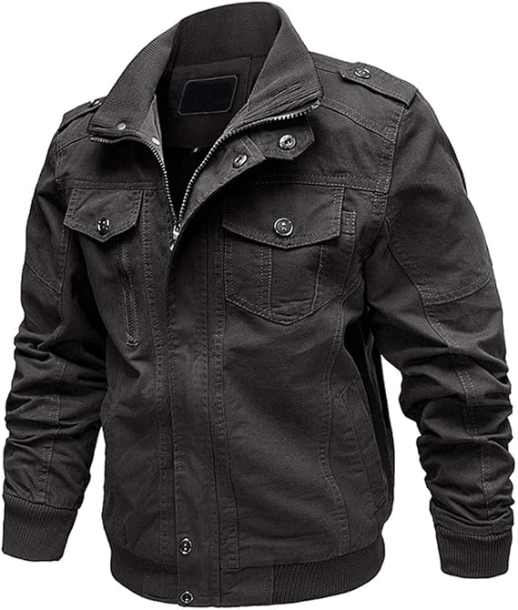 EKLENTSON Mens Spring Autumn Cargo Cycling Jacket Military Warm Outdoor