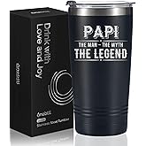 Onebttl Grandpa Gifts Tumbler, Grandfather Presents from Granddaughters Grandsons for Father's Day Christmas Birthday, Stainless Steel Cup with Lid, 20oz/590ml - Papi Gifts