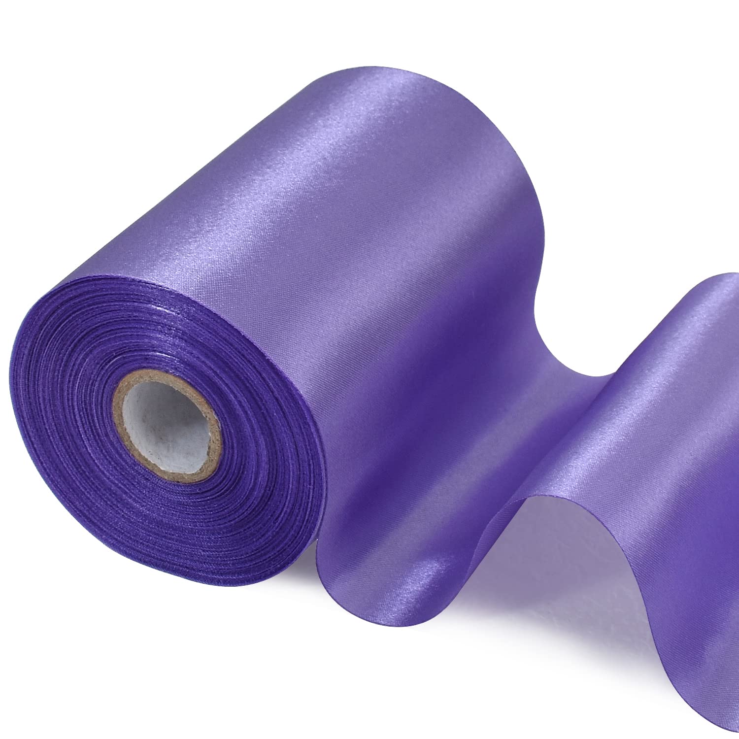 TONIFUL Wide satin ribbon-for Gift Wrapping Christmas Tree Halloween Thanksgiving Wedding Car Chair Pageant Sashes Grand Opening Festival Party Decor-Purple Ribbon-4 Inch x 22 Yards