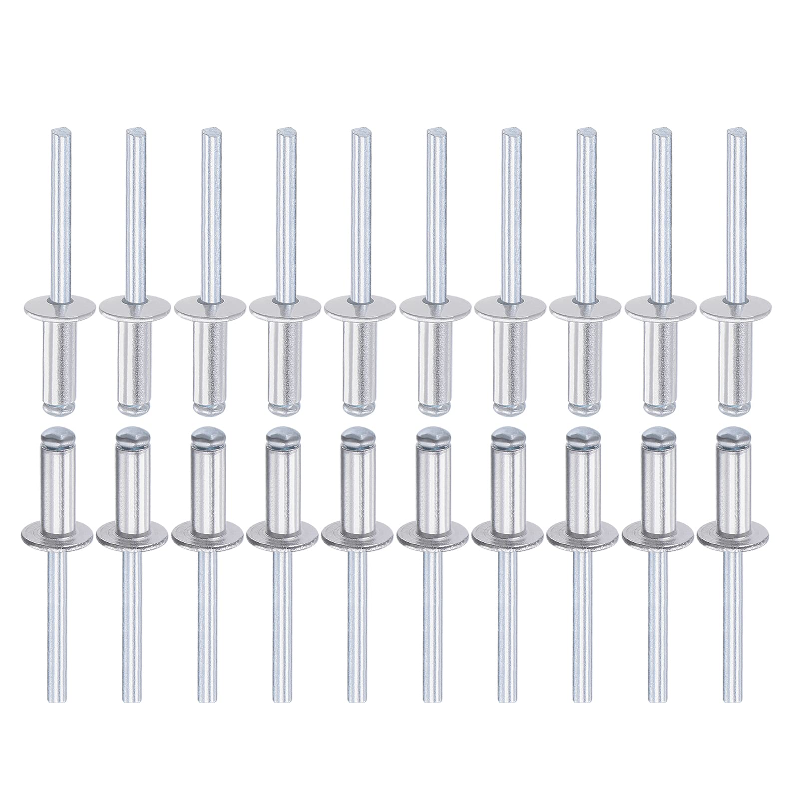 DTGN 6mm x 16mm (DXL) Blind Rivets - 50Pack - Good for Machinery Joining - Aluminum Dome Open End Rivet