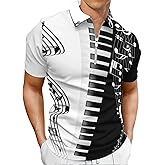 Hodaweisolp Men's Short Sleeve Zipper Casual Slim Fit Printed Golf Polo Shirt Tops