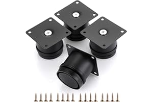 OwnMy 4PCS 2 Inch Stainless Steel Furniture Legs Feets Metal Cabinet Desk Legs, Adjustable Round Metal Furniture Risers Replacement Leg Corner Feet Heavy Duty Table Leg Extenders for Sofa Chair