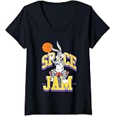 Womens Space Jam Bugs Bunny V-Neck T-Shirt