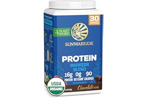 Vegan Organic Protein Powder Plant-based | BCAA Amino Acids Hemp Seed Soy Free Dairy Free Gluten Free Synthetic Free NON-GMO | Chocolate 30 Servings | Warrior Blend by Sunwarrior.