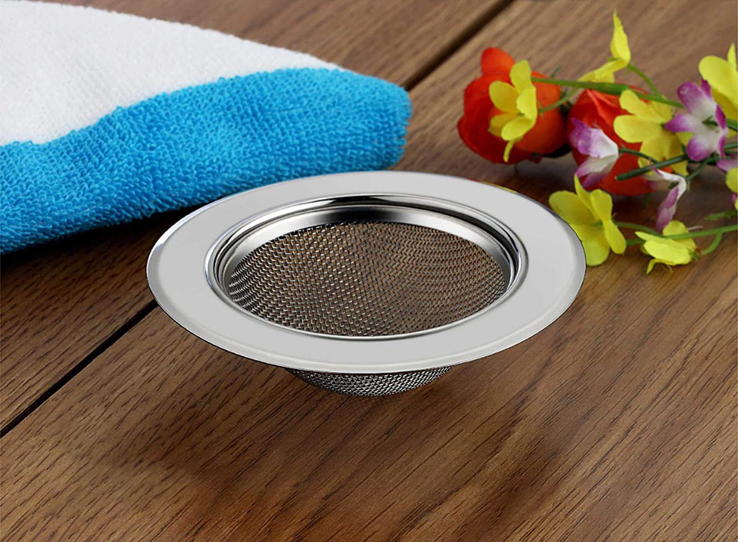 Feathers Collection Stainless Steel Kitchen Sink Strainer, Jali, Net