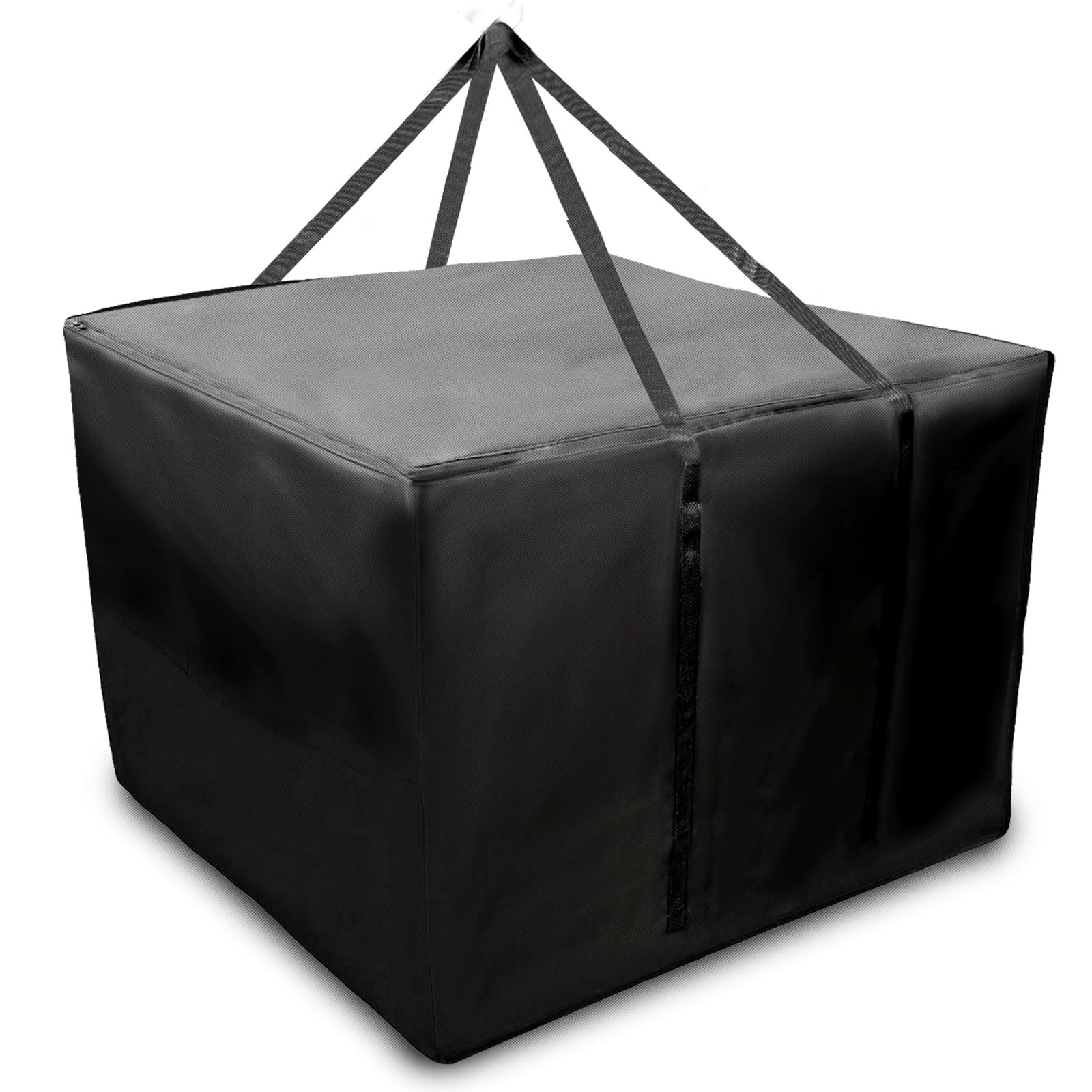 RICHIE Garden Storage Bag Furniture Seat Outdoor Cushions Covers Storage Bag with Zipper and Handles, Heavy Duty Rip Proof 420D Oxford Fabric Waterproof Bag for Cushions, Anti-UV, Black 80x80x60cm
