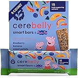 Cerebelly Toddler Snack Bars – Peppa Pig Blueberry Banana Sweet Potato (Pack of 5), Healthy & Organic Whole Grain Bars with V