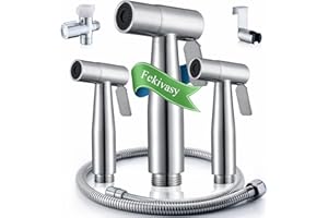 Fekivasy Bidet Sprayer, 3 Packs Handheld Bidet Sprayer for Toilet with Adjustable Jet Spray for Toilet Bidet Cloth Diaper Sprayer Sets Stainless Steel Bathroom Fixture Hardware Parts Bidet Faucets