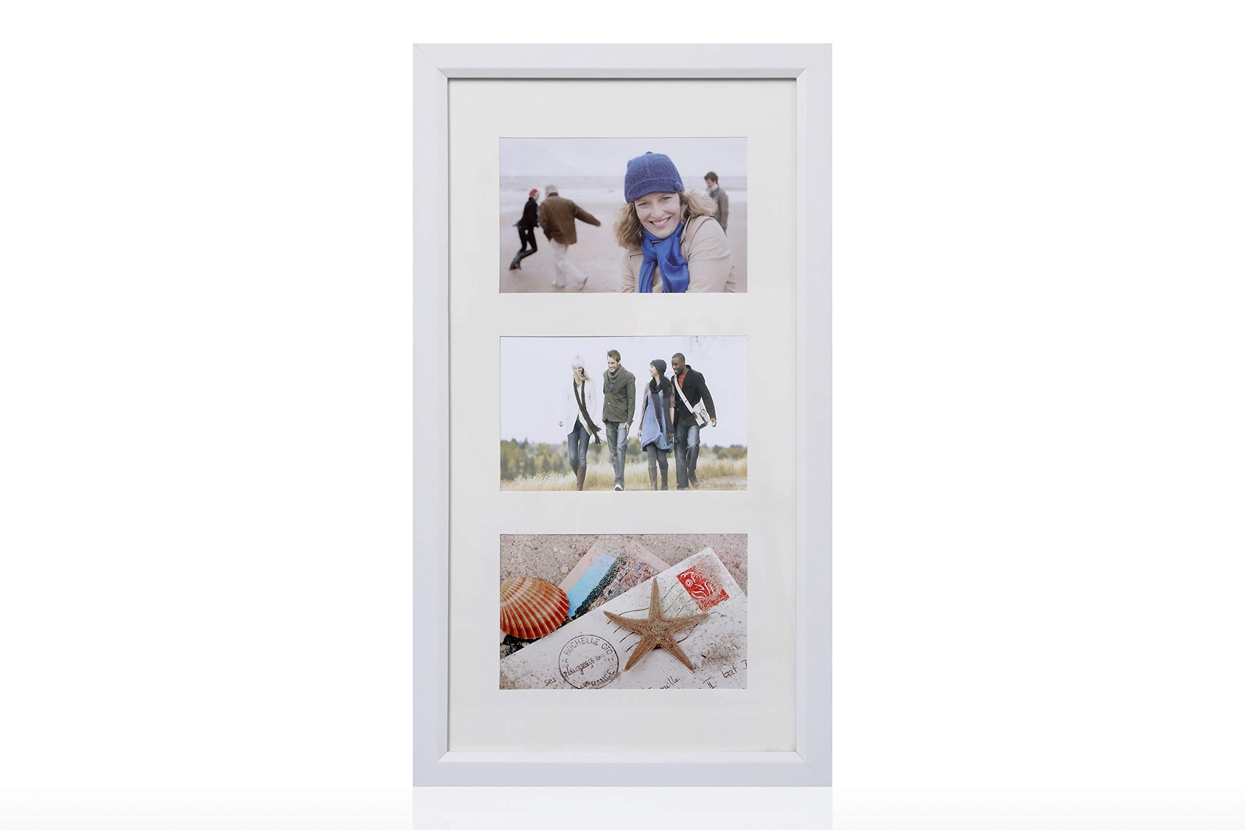 ARPAN Multi Aperture Photo Picture Frame 3, 5 or 6 Aperture (3 Aperture White) — image 1